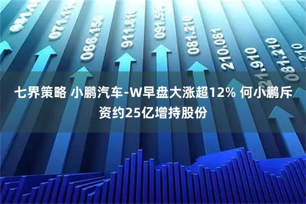 七界策略 小鹏汽车-W早盘大涨超12% 何小鹏斥资约25亿增持股份